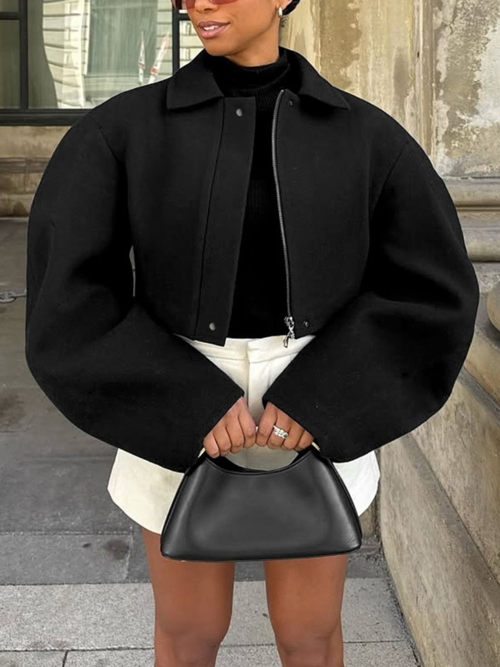 Zip Up Cropped Jacket - Picture 3 of 8
